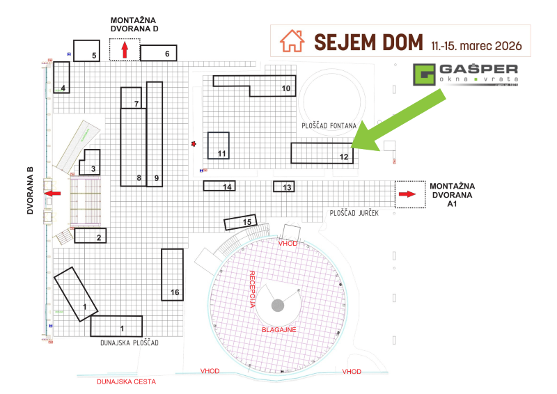 SEJEM DOM 2026 - Gašper trženje d.o.o. lokacija